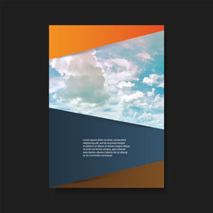      Modern Style Flyer or Cover Design for Your Business with Cloudy Sky Image - Applicable for Reports, Presentations, Placards, Posters, Travel Guides 