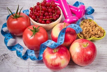 Proper nutrition. Healthy diet, weight loss - concept of healthy eating.