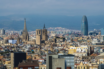 view of the center of Barcelona. Spain