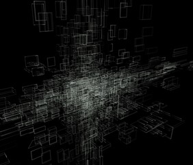 ワイヤーフレームの抽象的な背景