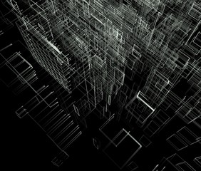 ワイヤーフレームの抽象的な背景