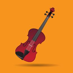 Fototapeta na wymiar vector equipment violin with red color