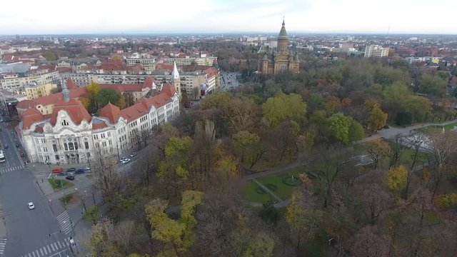 Timisoara, Romania - Central Park and Orthodox Cathedral