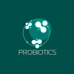 Probiotics logo. Concept of healthy nutrition ingredient for therapeutic purposes. simple flat style trend modern logotype graphic design isolated