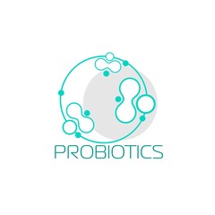 Probiotics logo. Concept of healthy nutrition ingredient for therapeutic purposes. simple flat style trend modern logotype graphic design isolated