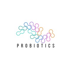 Fototapeta na wymiar Probiotics logo. Concept of healthy nutrition ingredient for therapeutic purposes. simple flat style trend modern logotype graphic design isolated