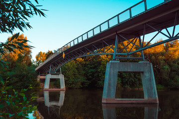pedestrian bridge across the river
