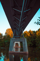 pedestrian bridge across the river