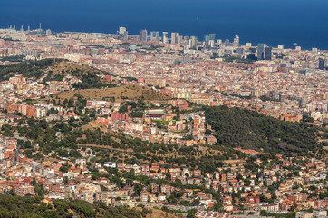 Fototapeta na wymiar Panoramic view of Barcelona from Tibidabo