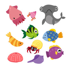 marine life vector collection design