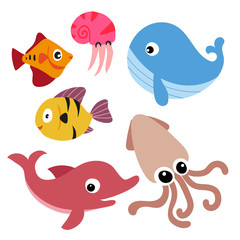 marine life vector collection design