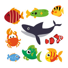 marine life vector collection design