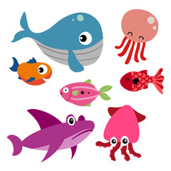 marine life vector collection design