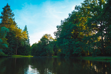 beautiful river at sunset