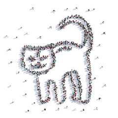 A lot of people form a black cat, a holiday halloween