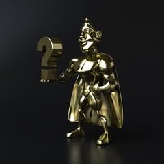 Golden superhero - 3D illustration