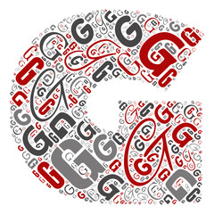 Vector conceptual red, gray and black playful funny education font made of letter collection or group on character shapes isolated on white background. A modern art alphabet learning element design