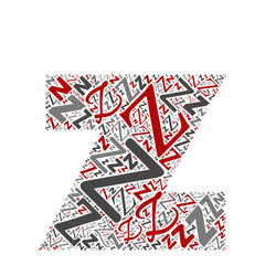 Obraz premium Vector conceptual red, gray and black playful funny education font made of letter collection or group on character shapes isolated on white background. A modern art alphabet learning element design