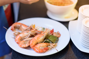 Barbeque and seafood dishes