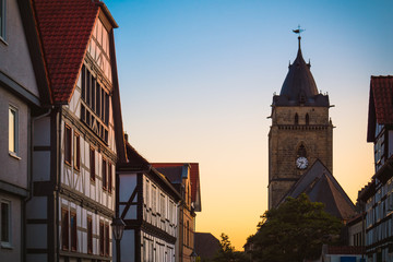 Old European medieval city with ancient architecture