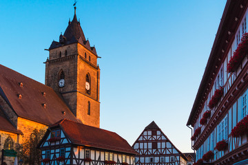 Old European medieval city with ancient architecture