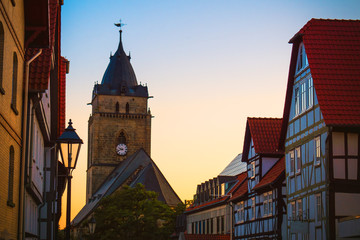 Old European medieval city with ancient architecture