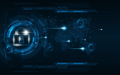 Security cyber digital concept Abstract technology background protect system innovation vector illustration