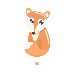 Cute little fox vector illustration