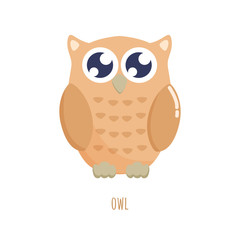 Cute owl vector illustration. Flat design