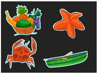 Set summer stickers