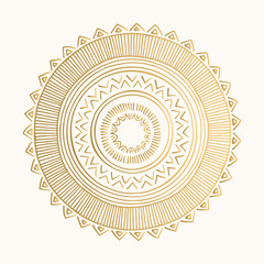 Golden decorative ornament. Oriental motif. Vector vintage artwork.