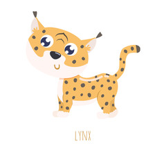 Cute lynx vector illustration.