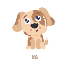 Cute puppy vector illustration. Flat design.