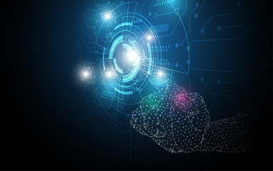 Hand touch selection,touch the future abstract technology innovation concept