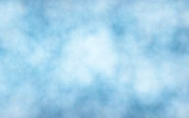Background of abstract white color smoke isolated on blue color background. The wall of white fog. 3D illustration