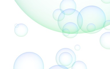 Light pastel colored background with pink bubbles. Wallpaper, texture blue balloons. 3D illustration