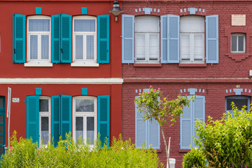 facades of houses in Saint-Valery sur Somme
