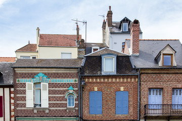 facades of houses in Saint-Valery sur Somme