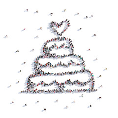 A lot of people form wedding cake, love