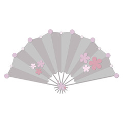 Japanese hand folding fan vector illustration