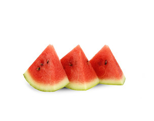 Slice of watermelon on white background