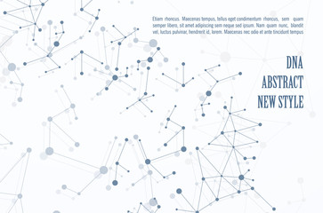 DNA abstract geometric background, layout in A4 set technology brochure flyer design template vector shadow