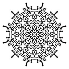 Colored Mandala. Vintage decorative elements. Hand drawn background. vector illustration.