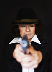 woman with pistol colt