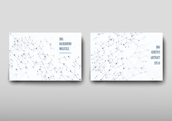 DNA abstract geometric background, layout in A4 set technology brochure flyer design template vector shadow