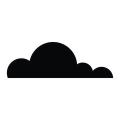 A black and white silhouette of a cloud