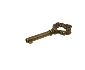 Old key isolated on white background.