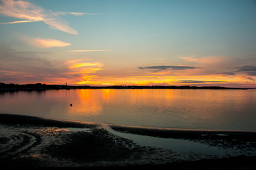 Obraz premium Sonnenuntergang am Watt auf Amrum