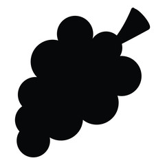 A black and white silhouette of a bunch of grapes