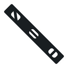 A black and white silhouette of a spirit level